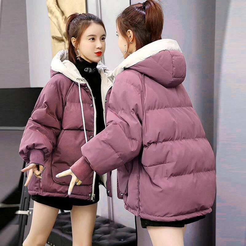 Christmas Gift Deanwangkt New Women's Coats Thicken Warm Cotton Padded Parka Female Outwear Winter Parkas Jacket Fashion Hooded Bread Service Jackets - Deanwangkt