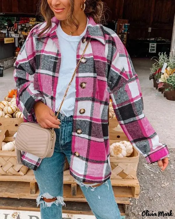 Deanwangkt - Loose Check Long Sleeve Shirt Coats - Deanwangkt