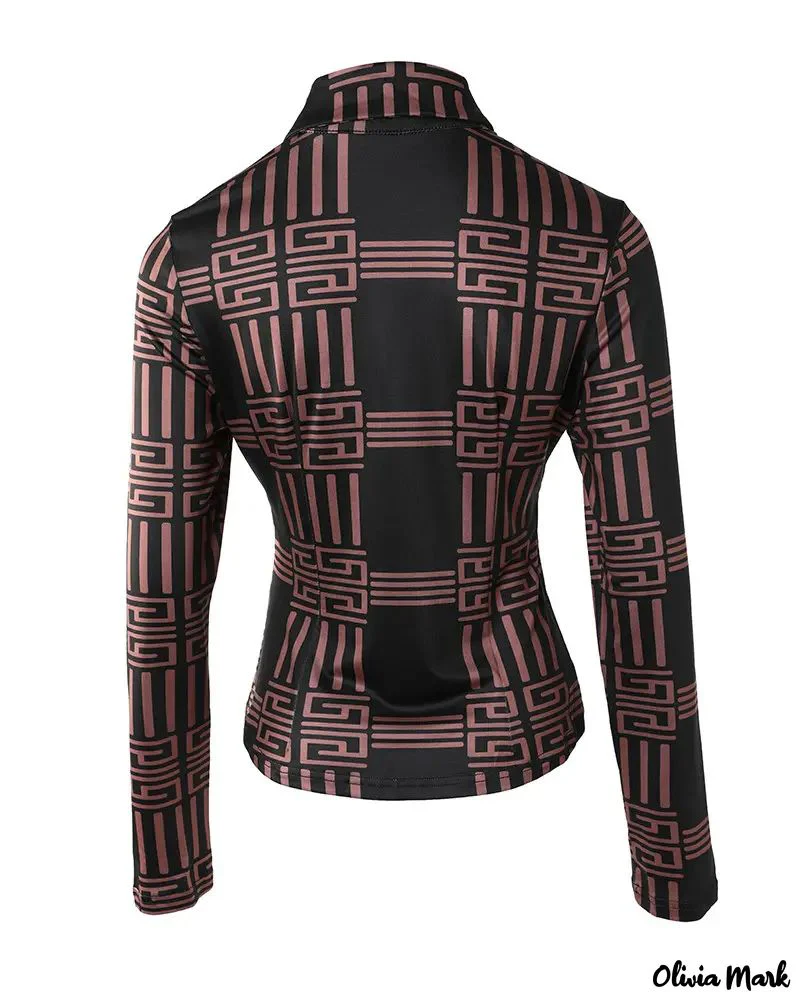 Deanwangkt - Geometric Print Long Sleeve Button Down Shirt - Deanwangkt