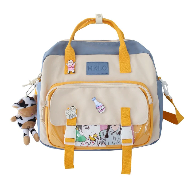 Back to school backpack Mini Canvas Teenager Girls For Female Student Patchwork Kawaii Small Rucksacks Mochila - Deanwangkt