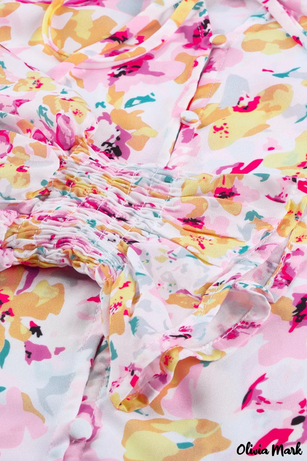 Deanwangkt - Cakewalk Rose Floral Smocked Blouse - Deanwangkt