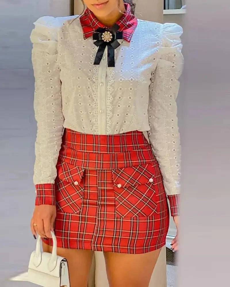 Deanwangkt - Lace Puff Sleeve Top - Deanwangkt