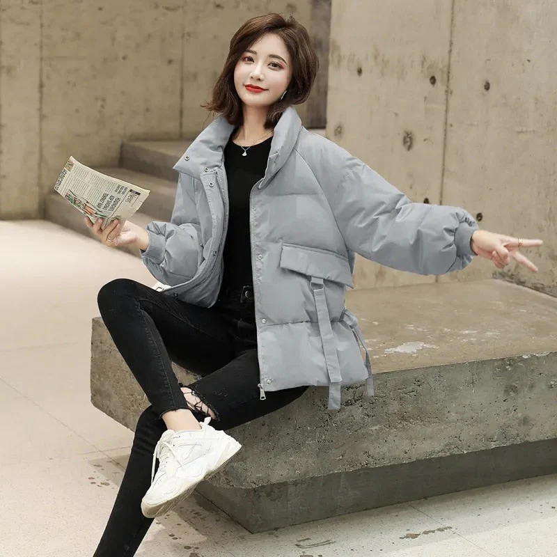 Christmas Gift Deanwangkt New Winter Women's Jacket Thick Warm Bomber Jackets Cotton Padded Parka Coat Female Loose Puffer Parkas Oversize Outwear - Deanwangkt