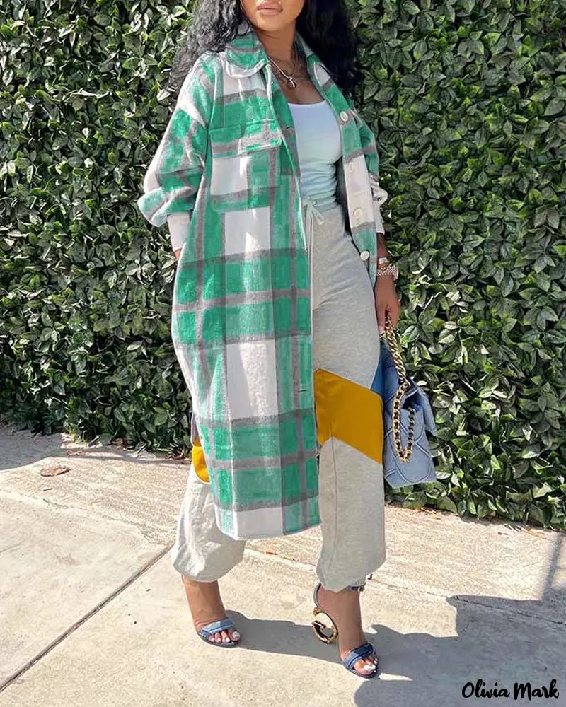 Deanwangkt - Checked buttoned long jacket - Deanwangkt