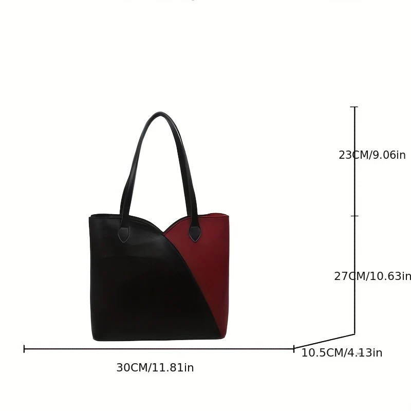 deanwangkt  Trendy Colorblock Tote Bag, All-Match Large Capacity Shoulder Bag, Casual Handbag For Work - Deanwangkt