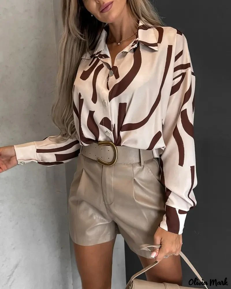 Deanwangkt - All-Over Print Long Sleeve Button-Up Shirt - Deanwangkt