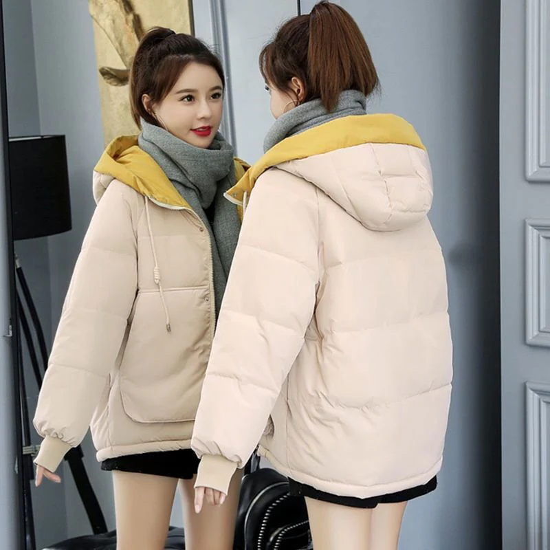 Christmas Gift Deanwangkt New Winter Jacket Women Coat Parkas Hooded Short Jackets Cotton Padded Parka Outwear Female Thick Warm Jacket Coats P786 - Deanwangkt