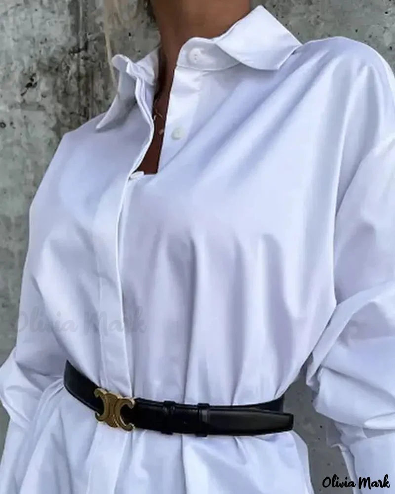 Deanwangkt - Split Hem Long Sleeve Button Down Shirt - Deanwangkt