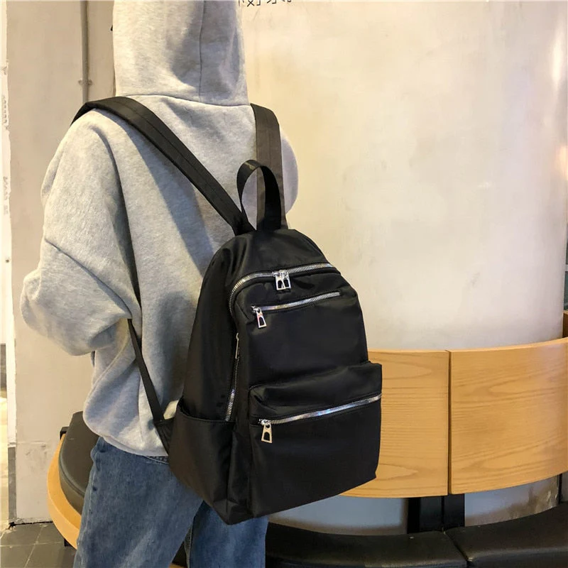 Deanwangkt Women Backpack For Teenage Girls Fashion Nylon School Bag Female Backbag Casual Large Capacity Travel Bag Mochilas K45 - Deanwangkt