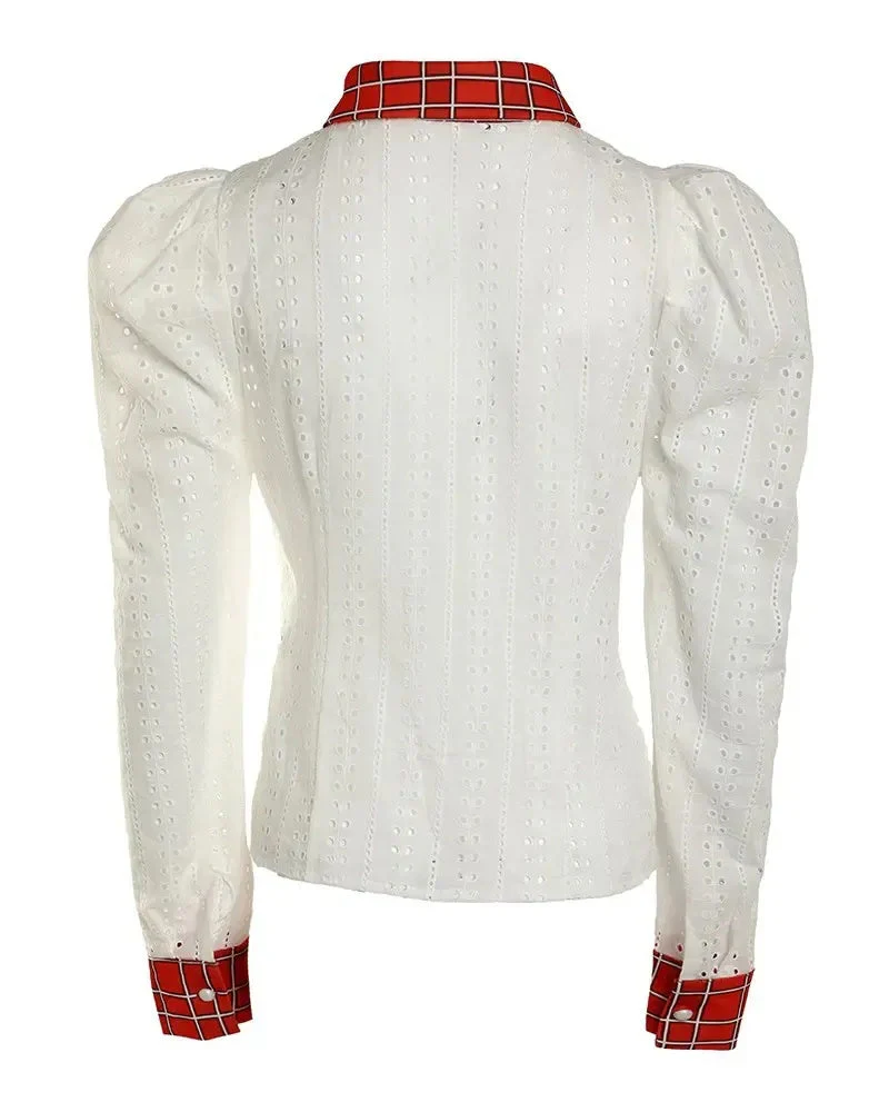 Deanwangkt - Lace Puff Sleeve Top - Deanwangkt