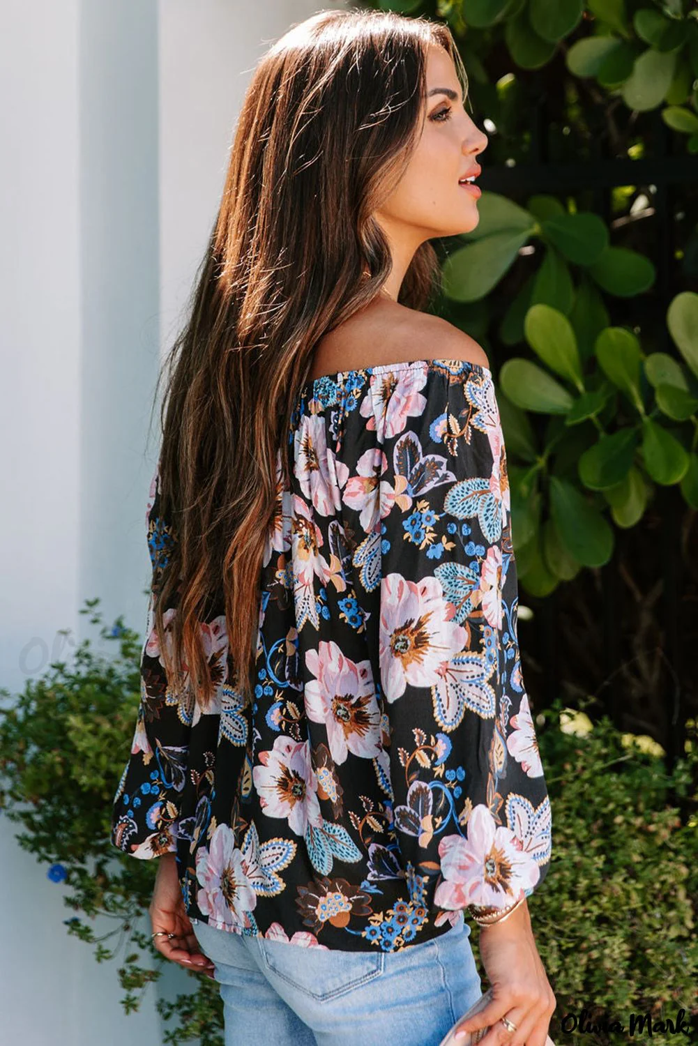 Deanwangkt - Black Floral Off Shoulder Blouse - Deanwangkt