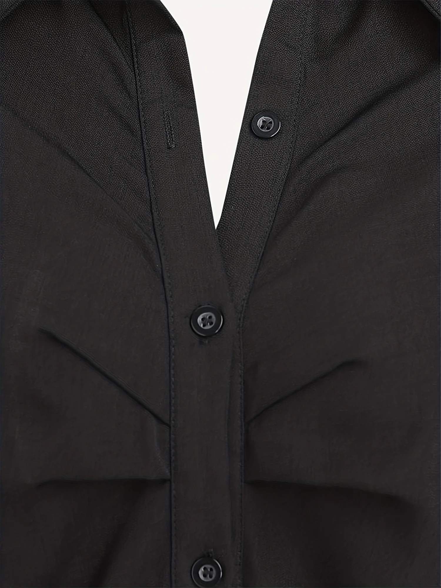 deanwangkt-1  Button Front Solid Shirt Dress, Casual Long Sleeve Mini Dress, Women's Clothing - Deanwangkt