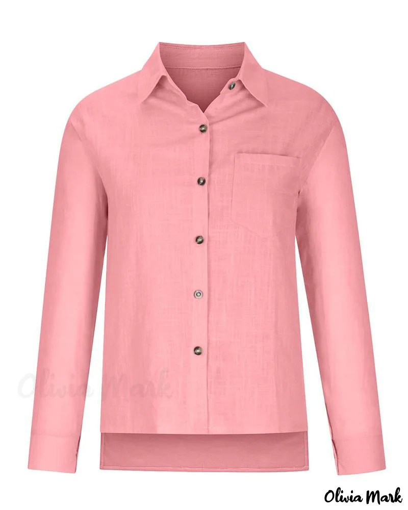 Deanwangkt - Buttoned Long Sleeve Shirt with Chest Pocket Design - Deanwangkt