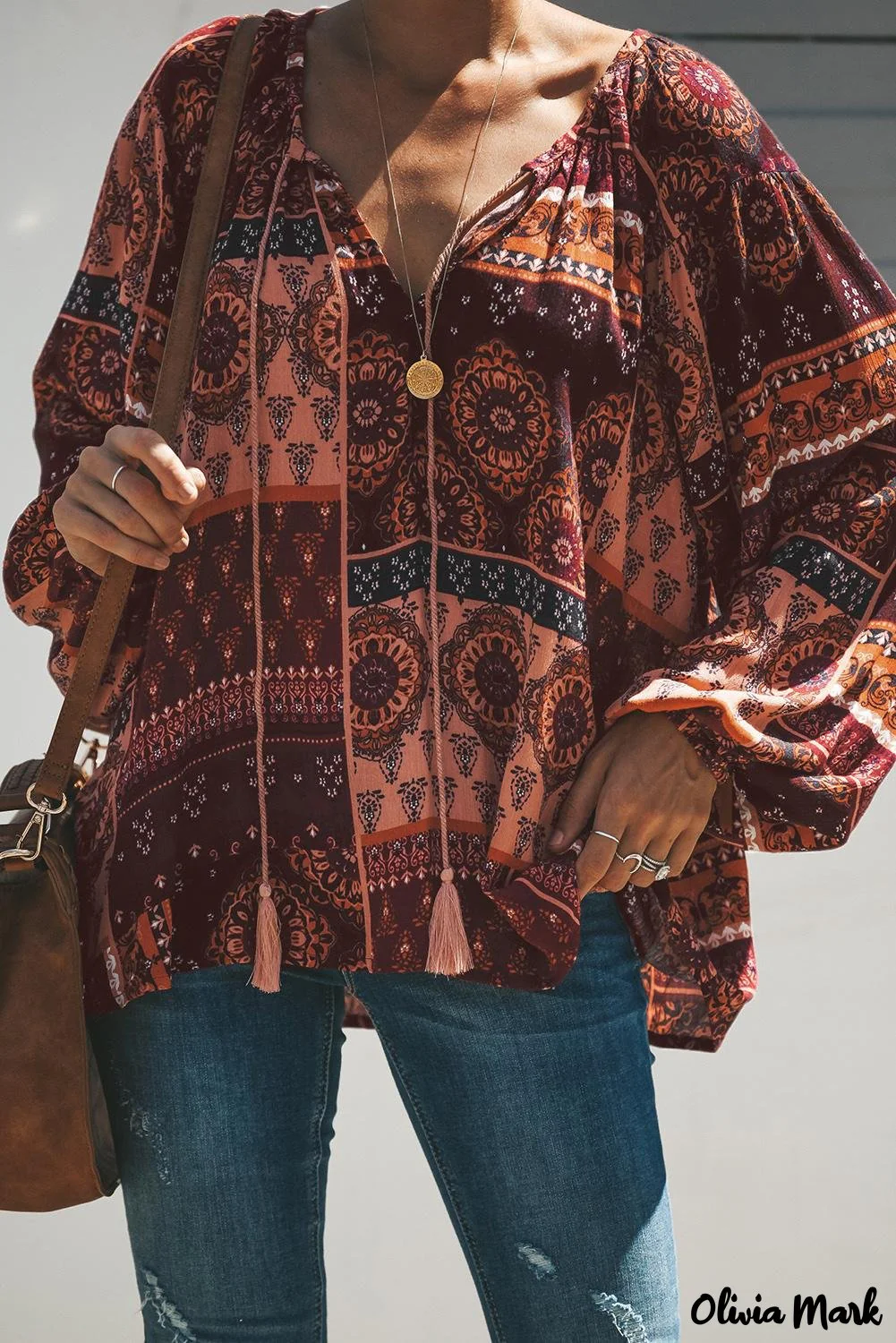 Deanwangkt - Multicolor Peasant Blouse With Floral Print - Deanwangkt