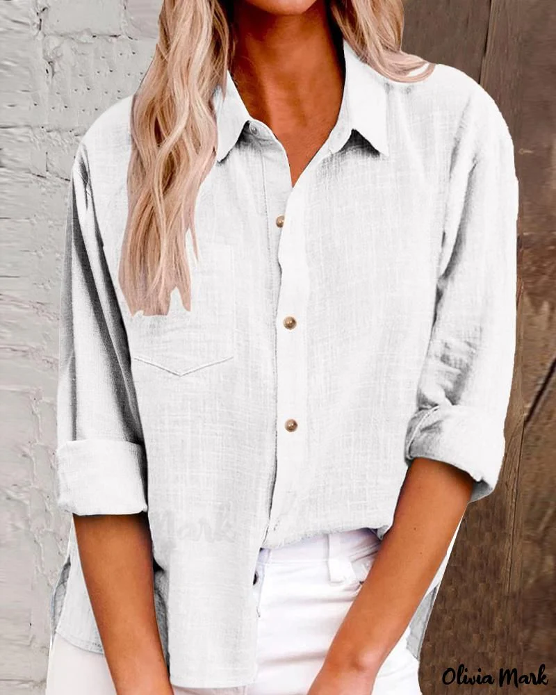 Deanwangkt - Buttoned Long Sleeve Shirt with Chest Pocket Design - Deanwangkt