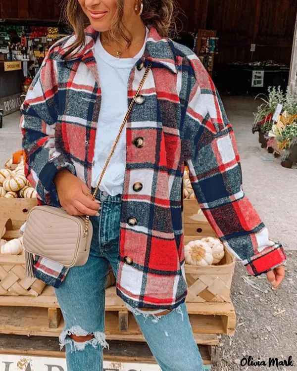 Deanwangkt - Loose Check Long Sleeve Shirt Coats - Deanwangkt
