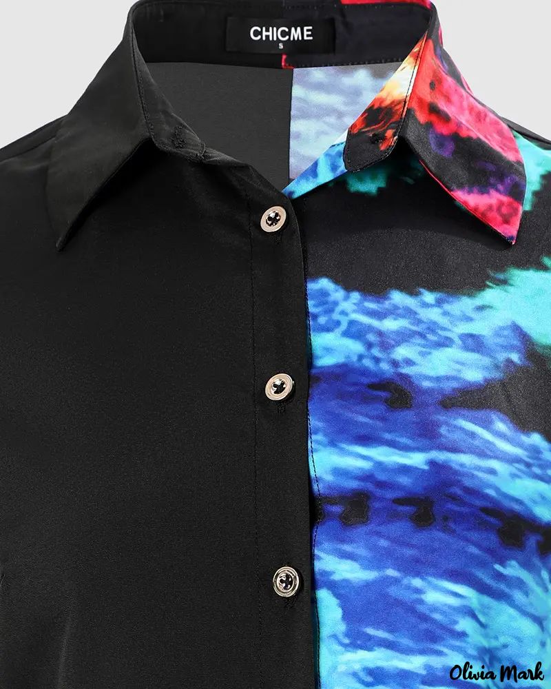 Deanwangkt - Tie-Dye Print Long Sleeve Button Down Shirt - Deanwangkt