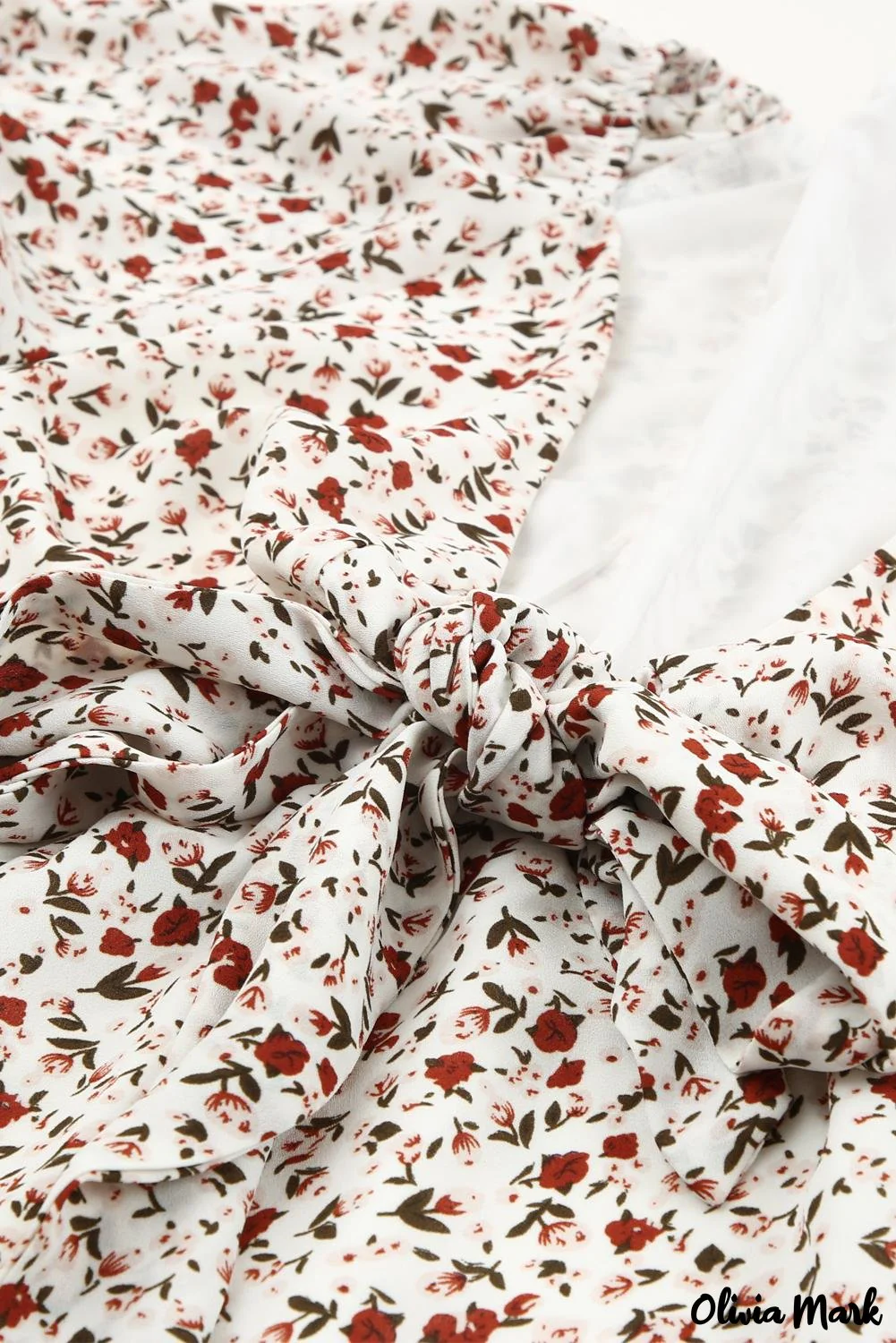 Deanwangkt - Brown Floral Ruffle Long Sleeve Blouse - Deanwangkt