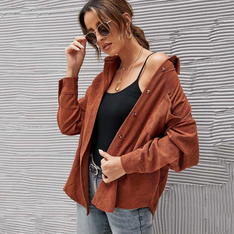Christmas Gift Autumn Corduroy Jacket Woman Long Shirt Jacket Women Button Coat Jackets Women Fashion Overshirt Loose Coat Female Deanwangkt - Deanwangkt