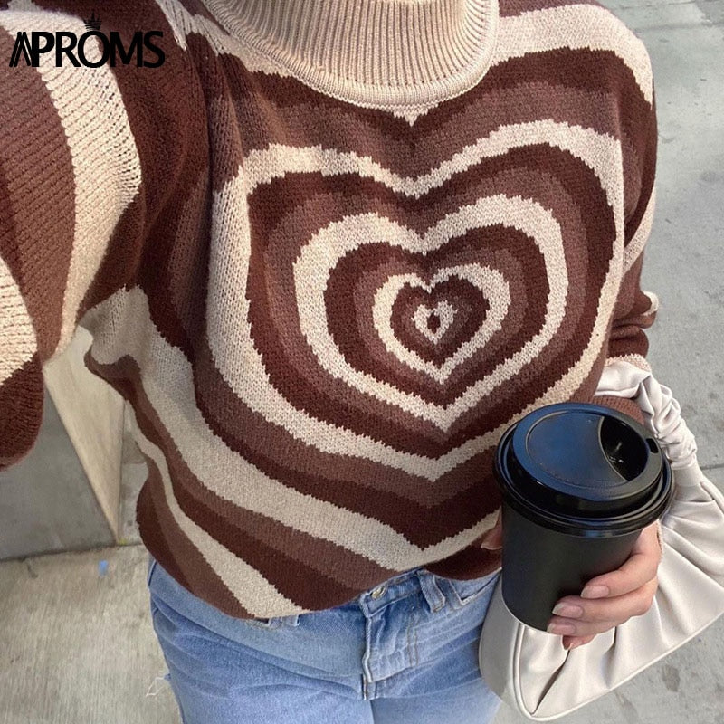 Christmas Gift Aproms Fashion Stripes Print Sweaters Women Winter Knitted Warm Pullovers Female Long Jumpers Streetwear Loose Outerwear Deanwangkt - Deanwangkt