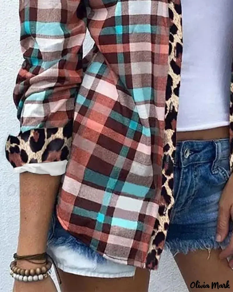 Deanwangkt - Checked Leopard Print Long Sleeve Shirt - Deanwangkt