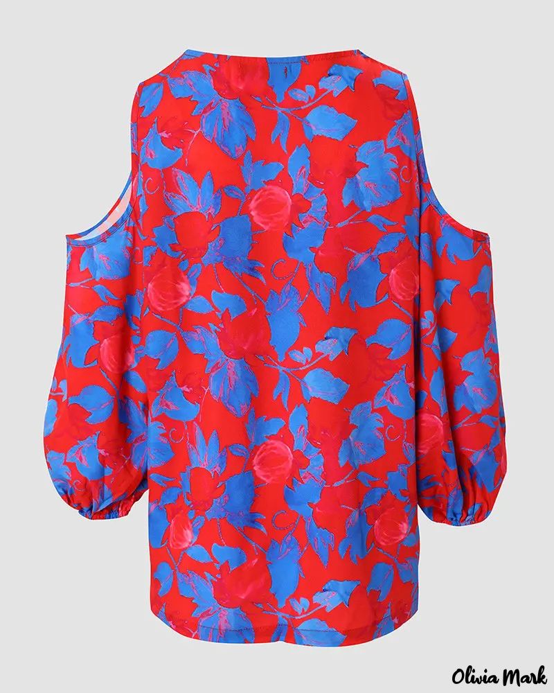 Deanwangkt - Floral Print Off Shoulder Zip Front Top - Deanwangkt