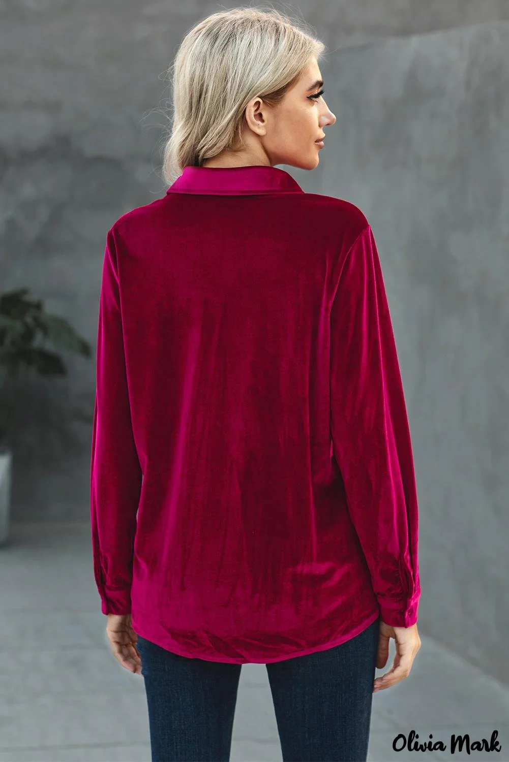 Deanwangkt - Navy Velvet Button Pocket Long Sleeve Shirt - Deanwangkt