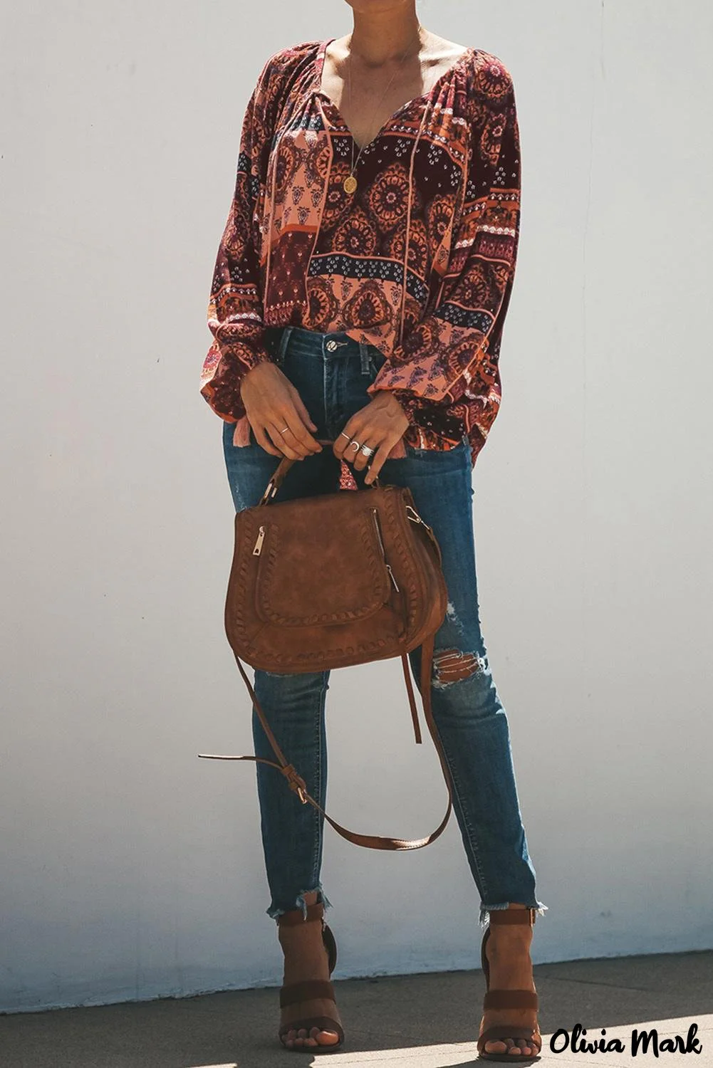 Deanwangkt - Multicolor Peasant Blouse With Floral Print - Deanwangkt