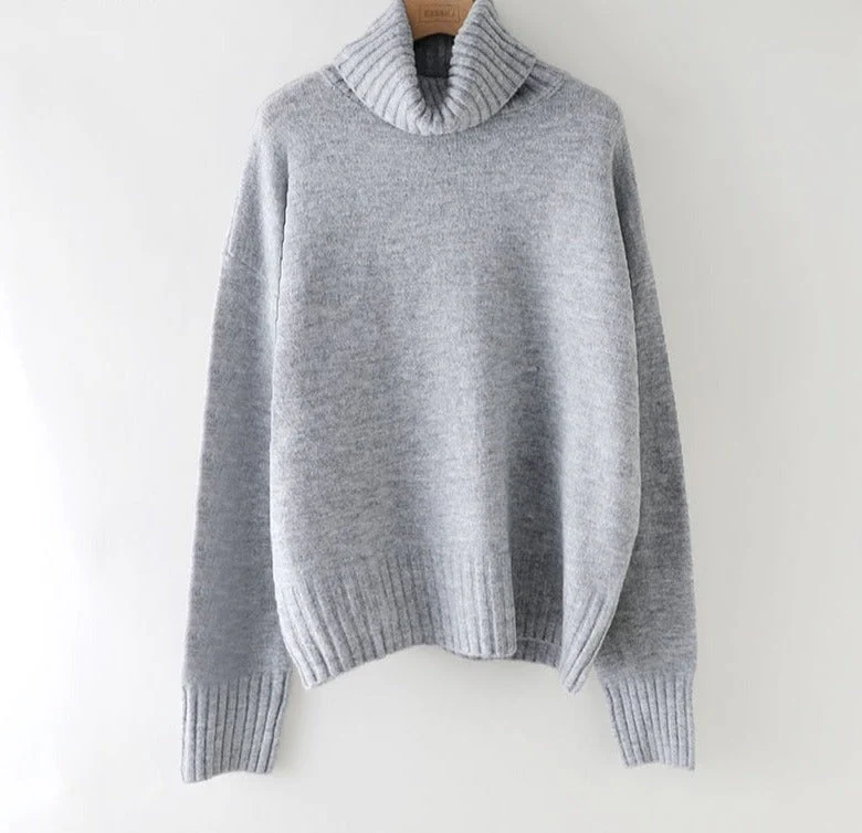 Christmas Gift autumn Winter casual cashmere oversize thick Sweater pullovers Women loose Turtleneck women's sweaters jumper - Deanwangkt