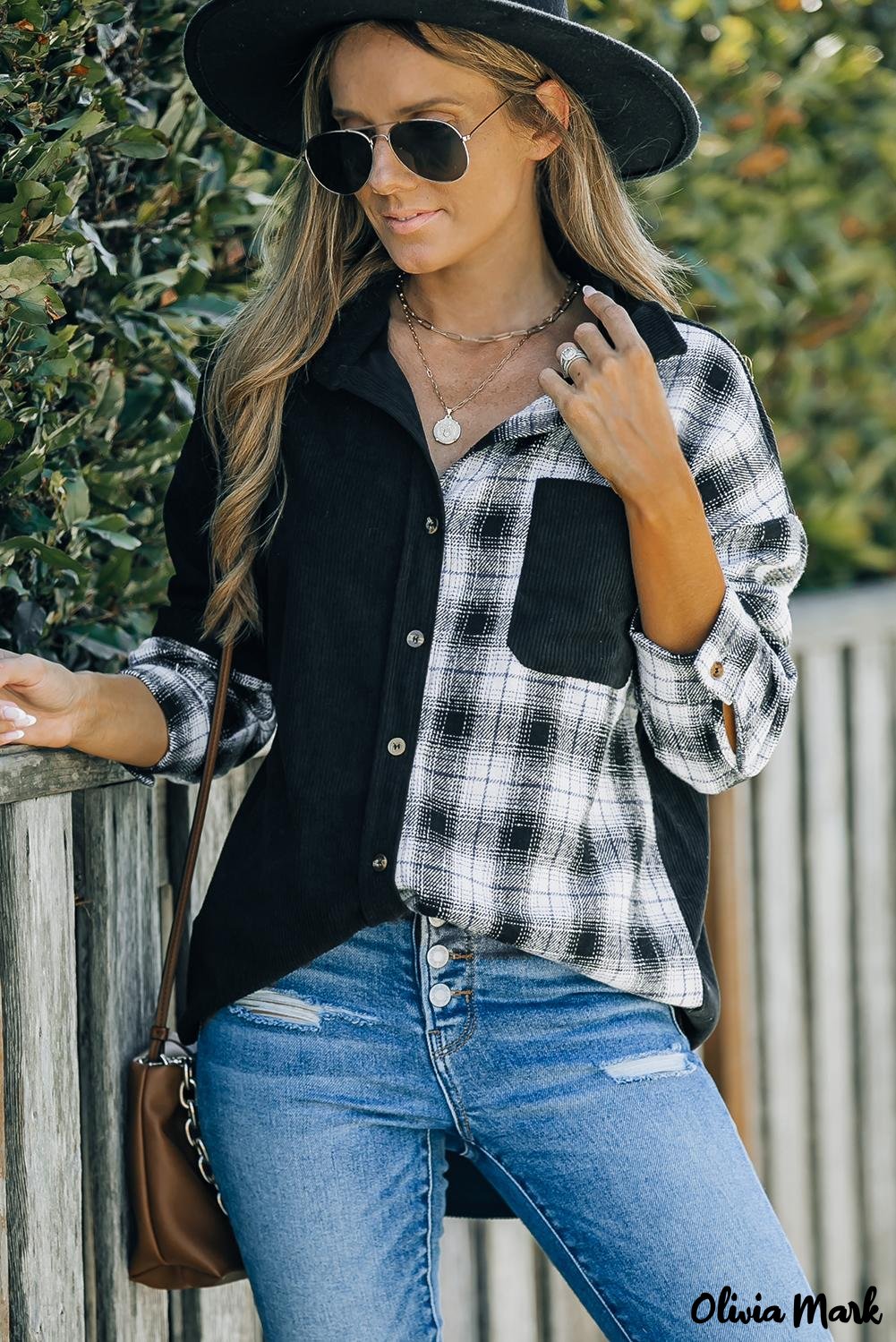 Deanwangkt - Oversized button-up shirt in checked corduroy - Deanwangkt