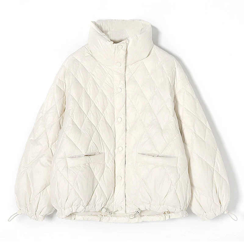 Christmas Gift  Womens Coats Deanwangkt Winter Single Breasted Coat With Pockets Long Sleeve Fashion Down Jacket Female Thick Warm Outerwear - Deanwangkt