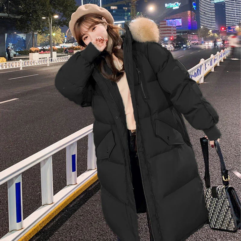 Christmas Gift Deanwangkt New Down Jacket Women's Winter Mid-length Korean Version of Loose Bread Clothes Thick Padded Coat Anti-season Padded Jacket - Deanwangkt