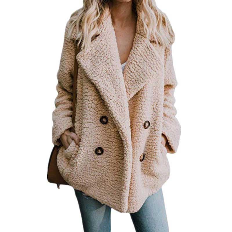 Christmas Gift Deanwangkt Autumn Winter Teddy Coat Women Faux Fur Coat Female Oversized Teddy Jacket Ladies Outerwear Overcoat Thick Warm Plush Coats - Deanwangkt