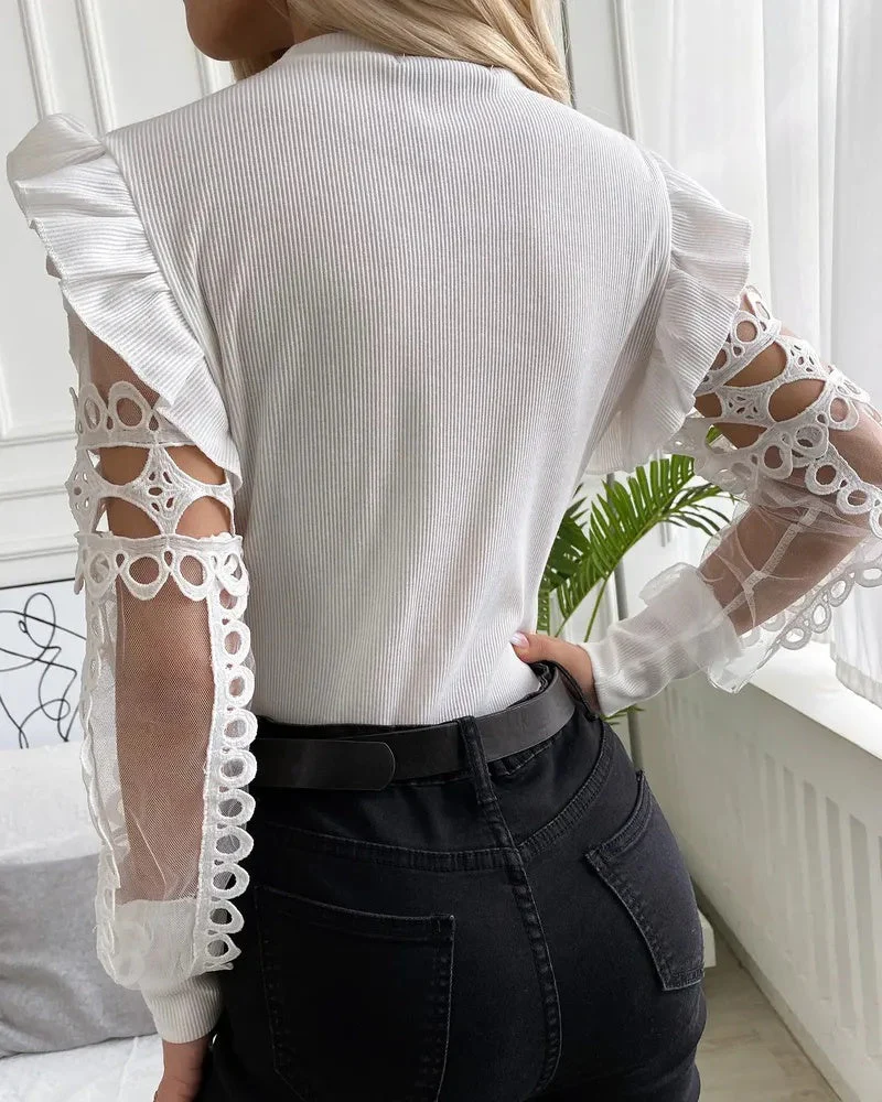 Deanwangkt - Plain lace blouse with long sleeves - Deanwangkt