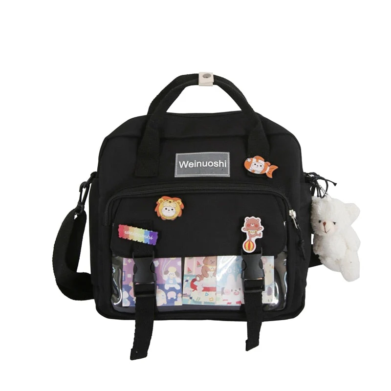 Back to school backpack Small Canvas Teenager Girls For Female Student Patchwork Kawaii Rucksacks Mochila Mini Backpack - Deanwangkt
