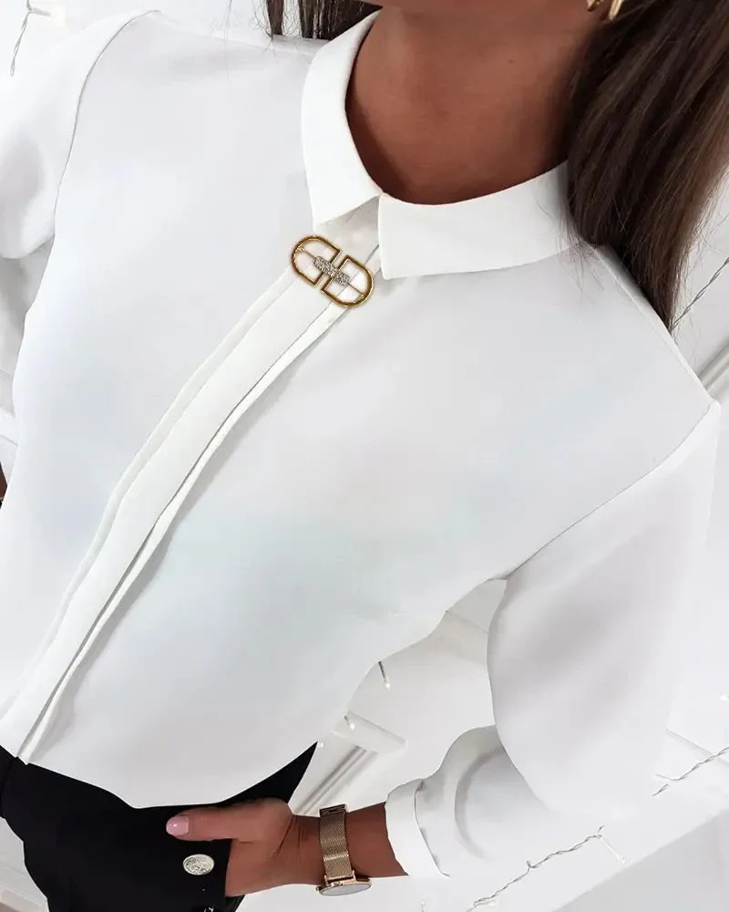 Deanwangkt - Plain Long Sleeve Casual Shirt - Deanwangkt