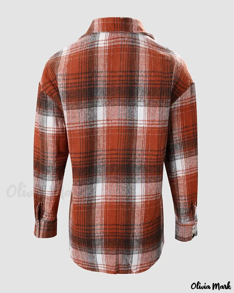 Deanwangkt - Plaid Print Long Sleeve Button-Up Shirt - Deanwangkt