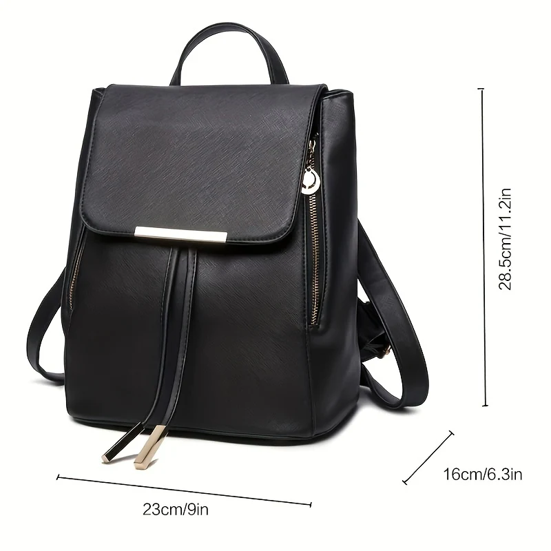 Classic Flap Backpack Purse, Anti-Theft Preppy School Bag, Women's All-Match Travel Daypack - Deanwangkt