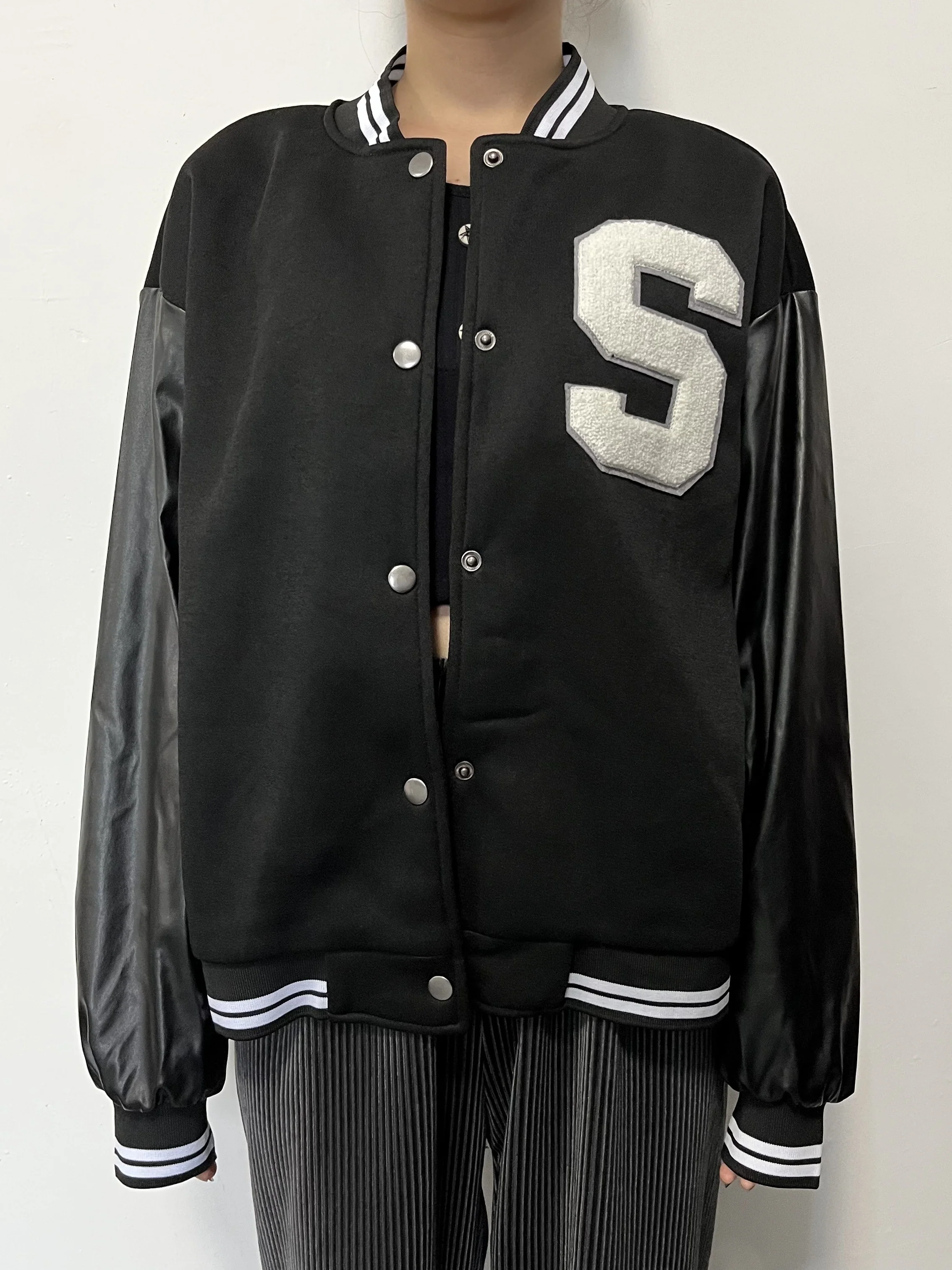 deanwangkt-1  Women's Varsity Jacket Cropped Baseball Letterman Jacket Bomber Jacket Streetwear - Deanwangkt