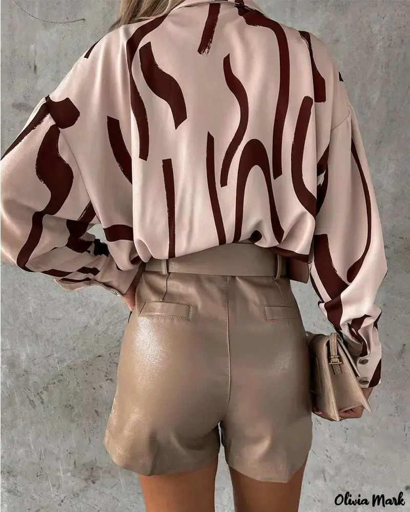 Deanwangkt - All-Over Print Long Sleeve Button-Up Shirt - Deanwangkt