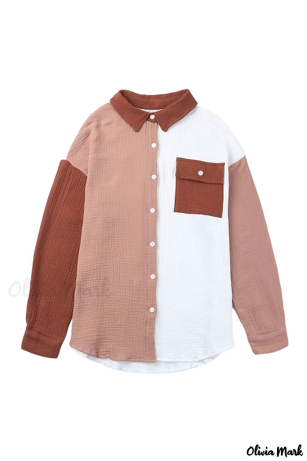 Deanwangkt - Brown textured long sleeve shirt with pocket - Deanwangkt