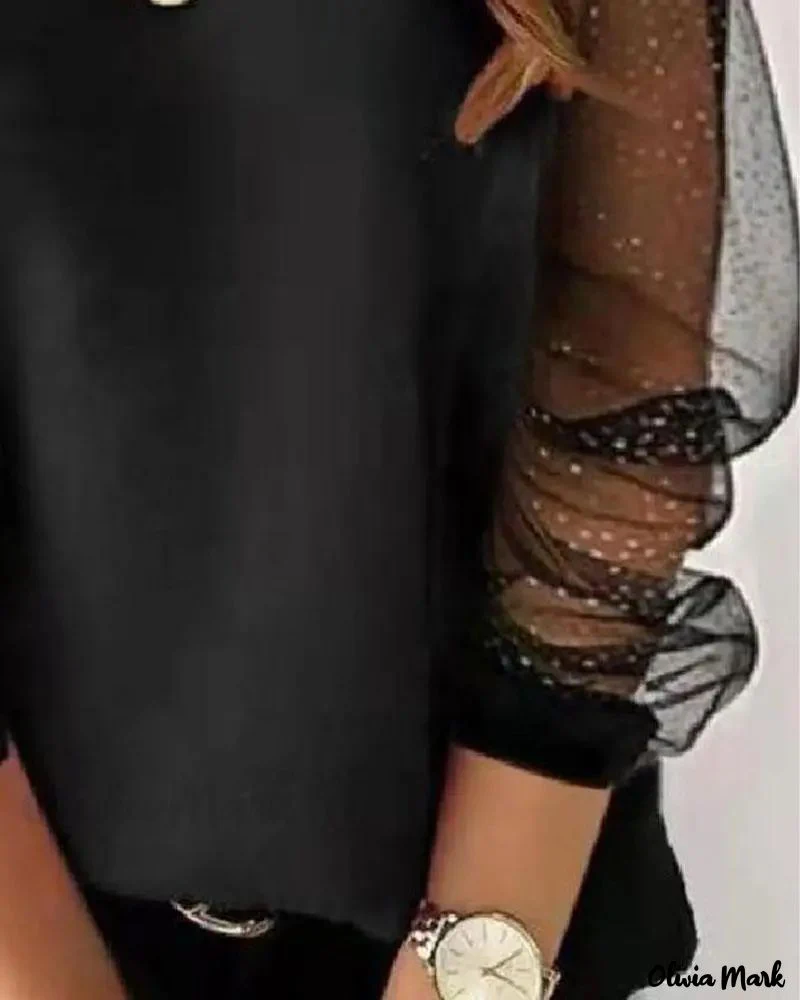 Deanwangkt - Contrast Mesh Long Sleeve Top - Deanwangkt