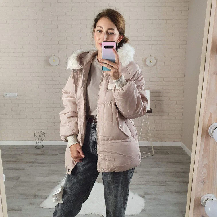 Christmas Gift Deanwangkt New Cotton-padded Clothes Women's Mid-length Winter Jacket Female Thick Ins Bread Clothing Women Loose Padded Coats - Deanwangkt