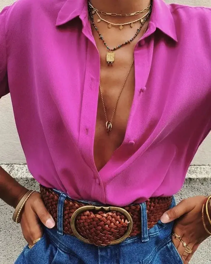 Deanwangkt - Long Sleeve Button Down Casual Shirt - Deanwangkt