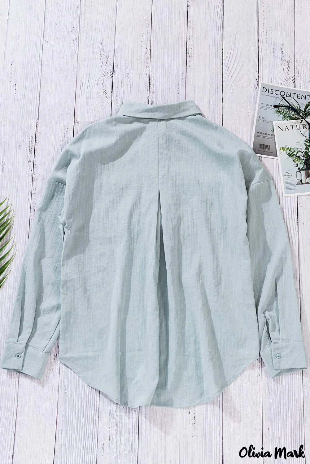 Deanwangkt - Khaki button down long sleeve shirt with pocket - Deanwangkt