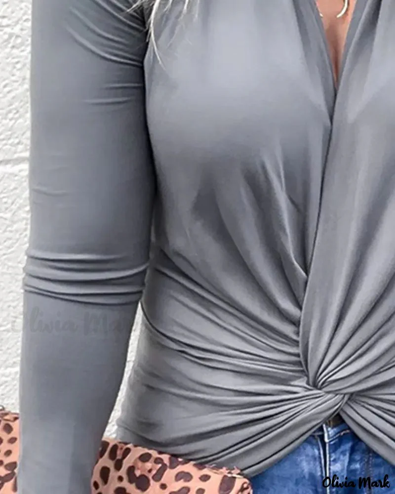 Deanwangkt - Twist Ruched Long Sleeve Top - Deanwangkt