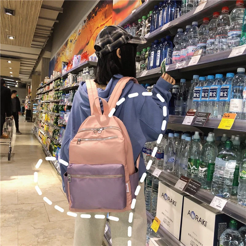 Deanwangkt Women Backpack For Teenage Girls Fashion Nylon School Bag Female Backbag Casual Large Capacity Travel Bag Mochilas K45 - Deanwangkt