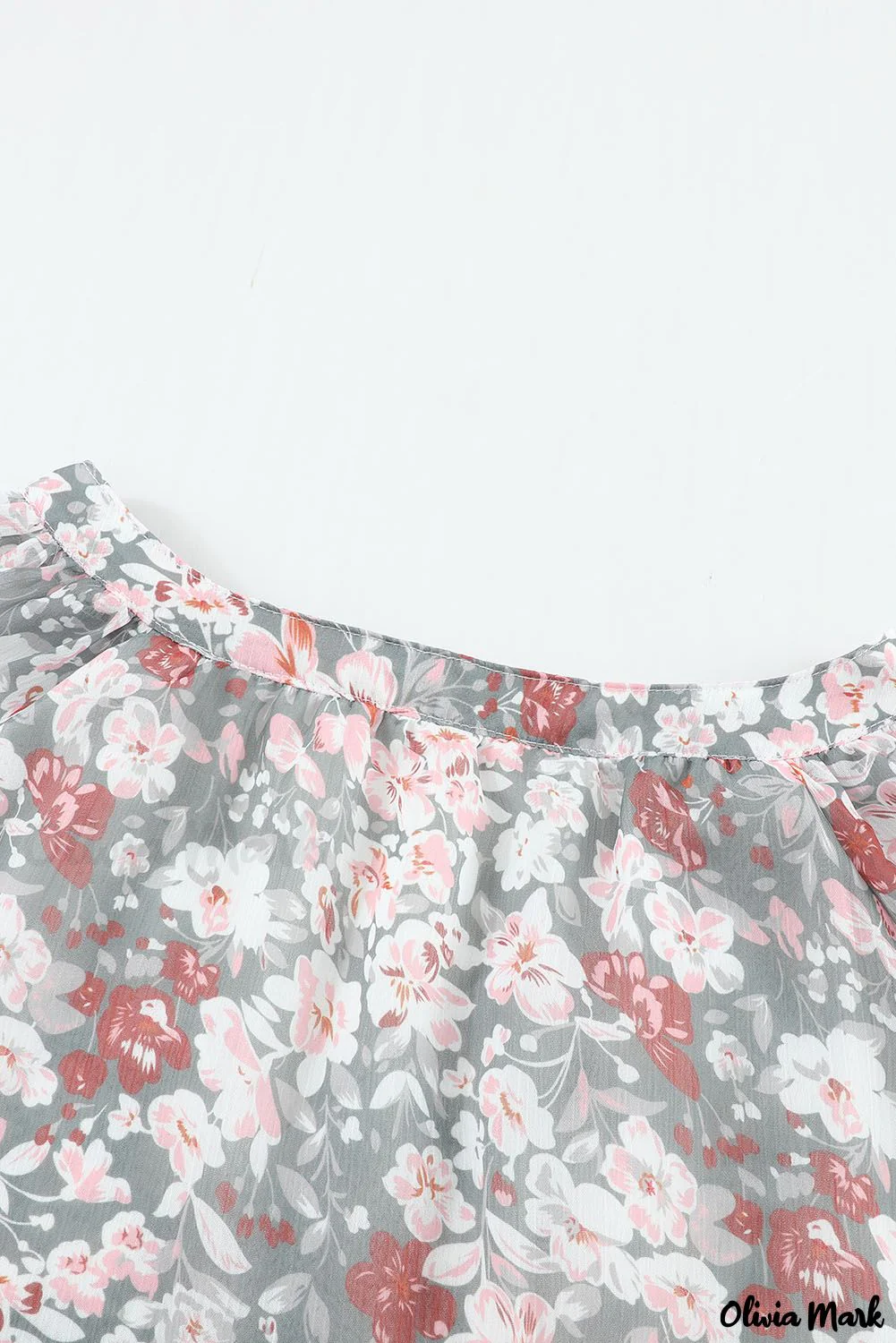 Deanwangkt - Multicolor Floral Print V-Neck Long Puff Sleeve Blouse - Deanwangkt