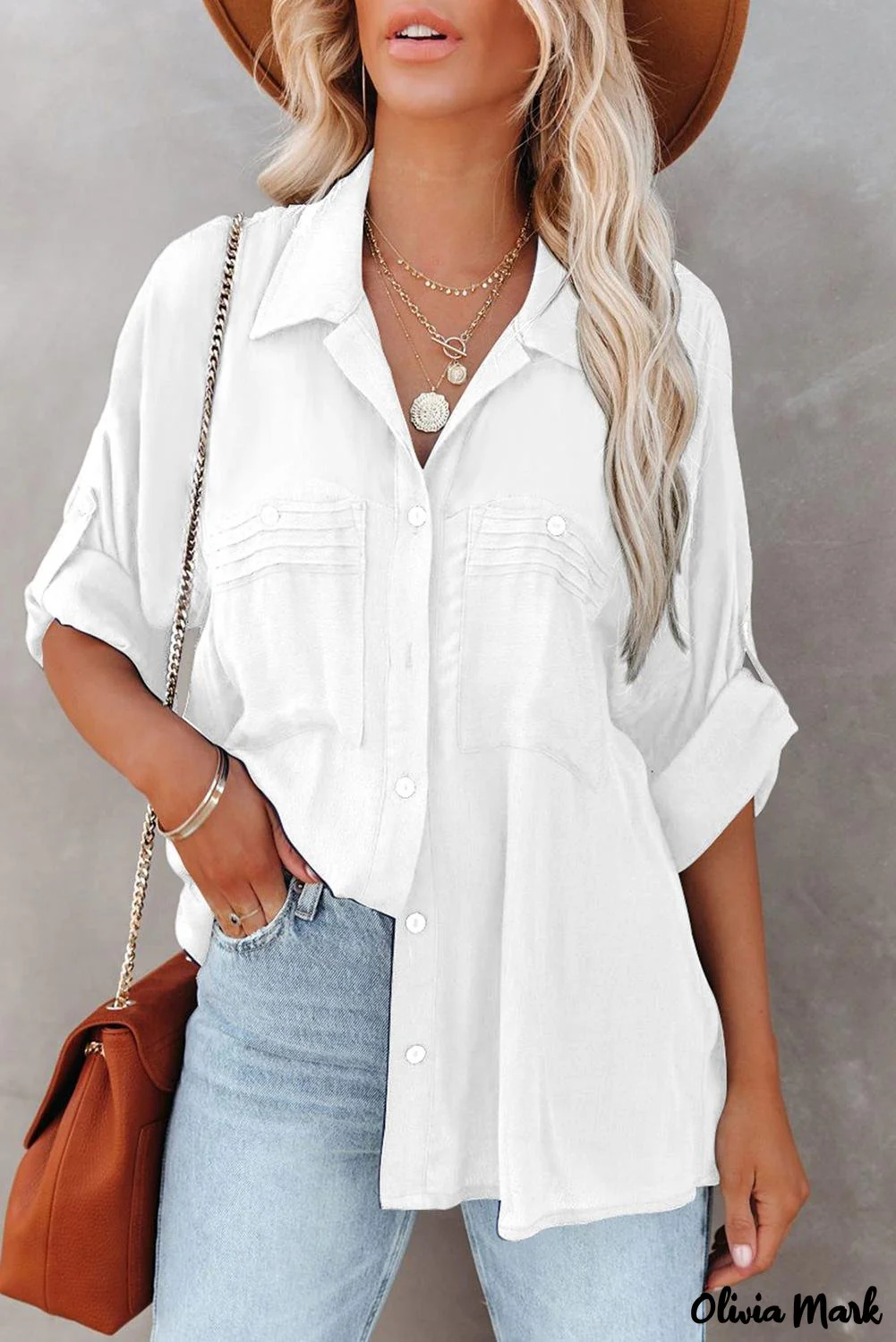 Deanwangkt - White buttoned shirt with long sleeves and plain pocket - Deanwangkt