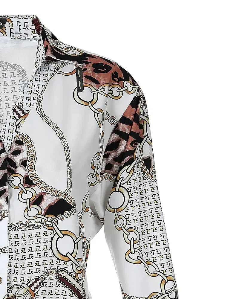 Deanwangkt - Leopard Print Long Sleeve Button Down Shirt - Deanwangkt